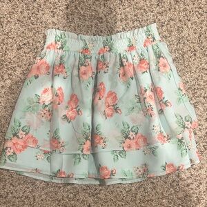Janie and Jack Mint Floral Mini Skirt